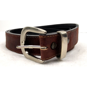 Atitlan Brown Leather Money‎ Belt Zipper Silver Tone Buckle 52 Inches
